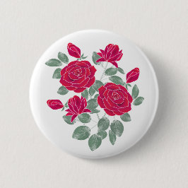 Waterverf, bloemen. ronde button 5,7 cm