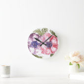 Waterverf bloemen ronde klok (Huis)