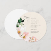 Waterverf Bloemen Ronde Menu Uitnodiging (Voorkant / Achterkant)
