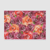 Waterverf Bloemen Rood Oranje Claret Tissuepapier (Voorkant)