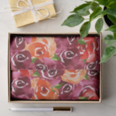 Waterverf Bloemen Rood Oranje Claret Tissuepapier (Geschenk)