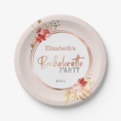 Waterverf Bloemen Roos Bachelorette Party Papieren Bordje (Voorkant)