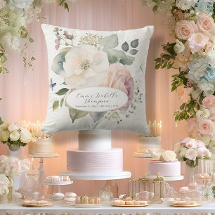 Waterverf Bloemen Roos Cottage Tuin Baby Meisje Kussen