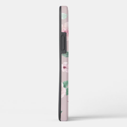 Waterverf bloemen Roos Gold Monogram Case-Mate iPhone Case (Achterkant / Rechts)