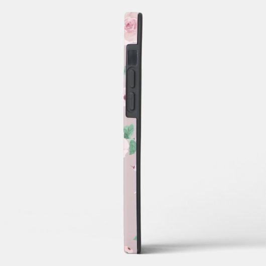 Waterverf bloemen Roos Gold Monogram Case-Mate iPhone Case (Achterkant / Links)