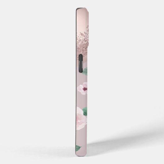 Waterverf bloemen Roos Gold Monogram Case-Mate iPhone Case (Achterkant / Rechts)