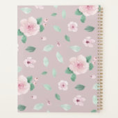Waterverf bloemen Roos Gold Monogram Planner (Achterkant)