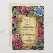 Waterverf Bloemen Roos Tuin Elegant Bruiloft Kaart (Voorkant / Achterkant)