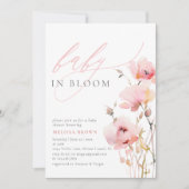 Waterverf Bloemen Roze Baby Meisje Baby shower Kaart (Voorkant)