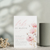 Waterverf Bloemen Roze Baby Meisje Baby shower Kaart