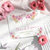 Waterverf Bloemen Roze Baby shower Bedankt