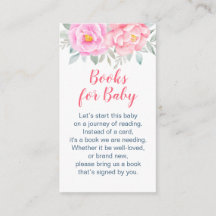 Waterverf bloemen Roze Baby shower Boekenaanvraag
