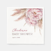 Waterverf Bloemen Roze Baby shower Servet (Voorkant)