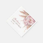 Waterverf Bloemen Roze Baby shower Servet (Hoek)