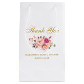 Waterverf Bloemen Roze Blush Goud Vrijgezellenfees Klein Cadeauzakje (Voorkant)