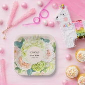 Waterverf Bloemen Roze Bruidsdiner Papieren Bordje (Feest)