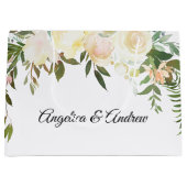 Waterverf Bloemen Roze Cream Ivoor Trouwdouche Groot Cadeauzakje (Voorkant)