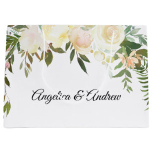 Waterverf Bloemen Roze Cream Ivoor Trouwdouche Groot Cadeauzakje