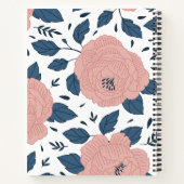 waterverf bloemen Roze en marineschool op wit Notitieboek (Achterkant)