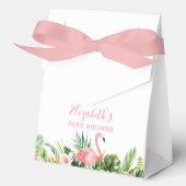 Waterverf Bloemen Roze Flamingo Douche Boog Bedankdoosjes (Voorkant)