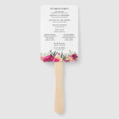 Waterverf Bloemen Roze Huwelijksceremonie Programm Handwaaier (Achterkant)