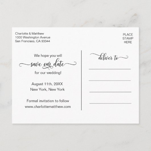 Waterverf Bloemen Roze Ivoor Bruiloft SAVE OUR DAT Aankondigingskaart (Achterkant)