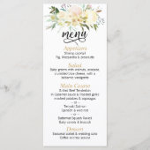 Waterverf Bloemen Roze Ivoor Goud Bruiloft MENU (Voorkant)