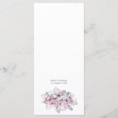 Waterverf Bloemen Roze Lila Script bruiloft Menu (Achterkant)