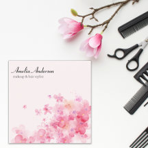 Waterverf Bloemen Roze Make-up Artiest Haar Stylis