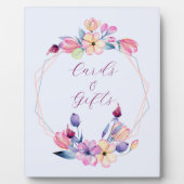 Waterverf bloemen Roze Paars omwoeld Fotoplaat (Voorkant)