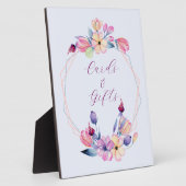 Waterverf bloemen Roze Paars omwoeld Fotoplaat (Zijkant)