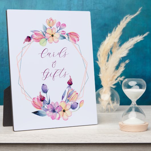 Waterverf bloemen Roze Paars omwoeld Fotoplaat (Zijkant)