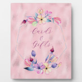 Waterverf bloemen Roze Paarse vlakte Fotoplaat (Voorkant)