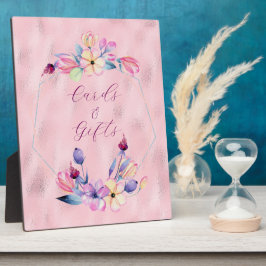 Waterverf bloemen Roze Paarse vlakte Fotoplaat