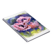 Waterverf bloemen roze papaver notitieboek (Rechterzijde)