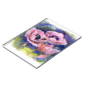 Waterverf bloemen roze papaver notitieboek (Linkerzijde)