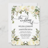 Waterverf Bloemen Roze Perzik Ivoor Goud Bruiloft Kaart (Voorkant)