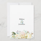 Waterverf Bloemen Roze Perzik Ivoor Goud Bruiloft Kaart (Achterkant)