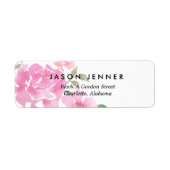 Waterverf Bloemen Roze Pioenen Bruiloft Chic Etiket (Voorkant)