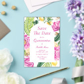 Waterverf Bloemen Roze pioenen Tulpen Quinceañera Acryl Uitnodigingen (Insitu (Huwelijk))