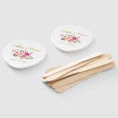 Waterverf Bloemen Roze Rose Blush Bruiloft Handwaaier (Niet-gemonteerd)