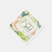 Waterverf Bloemen Roze Roze Bruiloft Feest Servet (Hoek)