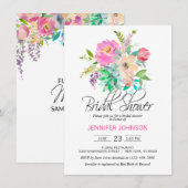 Waterverf Bloemen Roze Succulenten Vrijgezellenfee Kaart (Voorkant / Achterkant)