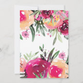 Waterverf Bloemen Roze Verlovingsfeest Kaart (Achterkant)