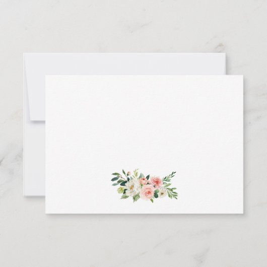 Waterverf Bloemen Roze Zilver RSVP Bruiloft (Achterkant)