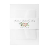 Waterverf Bloemen Roze Zilveren Bruids Thee Party Uitnodigingen Wikkel (Voorkant Voorbeeld)