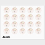 Waterverf Bloemen Roze Zoet 16 Verjaardagsfeest Ronde Sticker (Vel)
