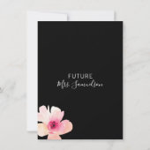 Waterverf Bloemen Roze Zwart Vrijgezellenfeest Kaart (Achterkant)