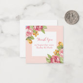 Waterverf Bloemen Rozen Dank u Notitiekaartje (Voorkant / Achterkant in situ)