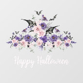 waterverf Bloemen rozen Happy Halloween stijlvol Raamsticker (Vel)